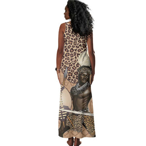 South Africa Zulu People Tank Maxi Dress Zulu Warrior - African Pattern