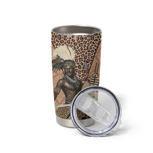 South Africa Zulu People Tumbler Cup Zulu Warrior - African Pattern