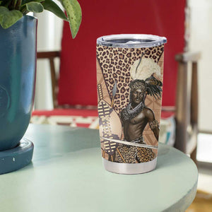 South Africa Zulu People Tumbler Cup Zulu Warrior - African Pattern