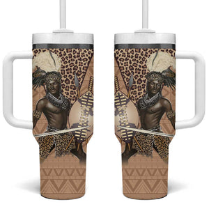 South Africa Zulu People Tumbler With Handle Zulu Warrior - African Pattern