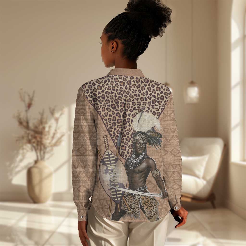 South Africa Zulu People Women Casual Shirt Zulu Warrior - African Pattern LT15