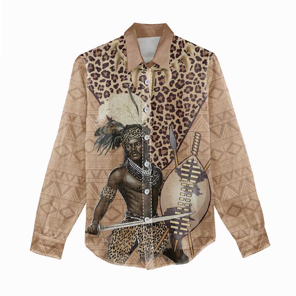 South Africa Zulu People Women Casual Shirt Zulu Warrior - African Pattern LT15