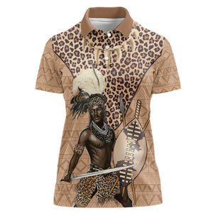 South Africa Zulu People Women Polo Shirt Zulu Warrior - African Pattern