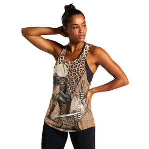 South Africa Zulu People Women Racerback Tank Zulu Warrior - African Pattern