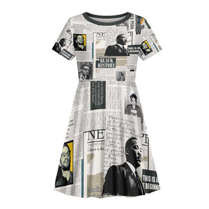 Civil Rights Leaders Kid Short Sleeve Dress African-American History Month