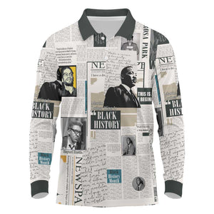 Civil Rights Leaders Long Sleeve Polo Shirt African-American History Month