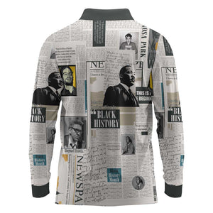 Civil Rights Leaders Long Sleeve Polo Shirt African-American History Month