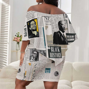 Civil Rights Leaders Off Shoulder Short Dress African-American History Month