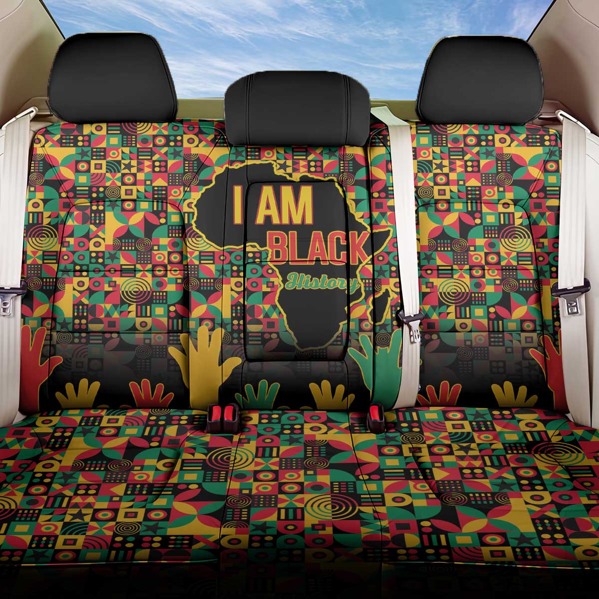 Black History Month Back Car Seat Cover I'm Black And I'm Proud