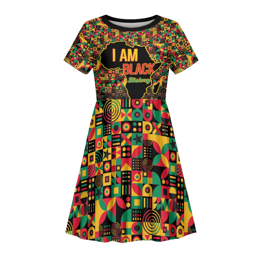 Black History Month Kid Short Sleeve Dress I'm Black And I'm Proud