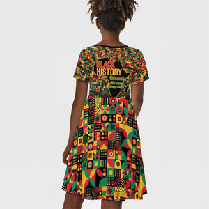 Black History Month Kid Short Sleeve Dress I'm Black And I'm Proud