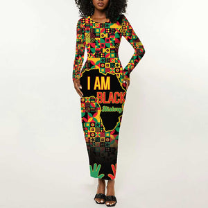 Black History Month Long Sleeve Bodycon Dress I'm Black And I'm Proud