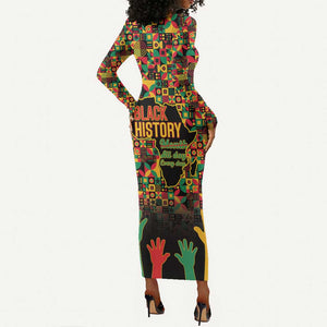 Black History Month Long Sleeve Bodycon Dress I'm Black And I'm Proud