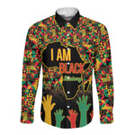 Black History Month Long Sleeve Button Shirt I'm Black And I'm Proud