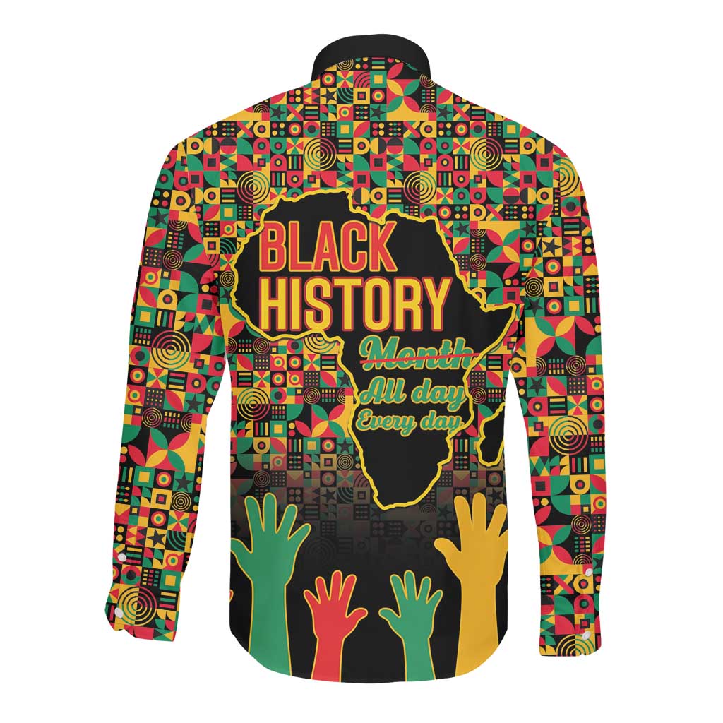 Black History Month Long Sleeve Button Shirt I'm Black And I'm Proud