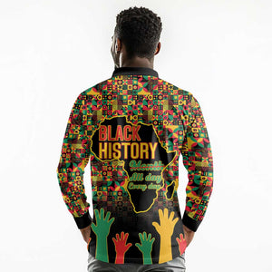 Black History Month Long Sleeve Polo Shirt I'm Black And I'm Proud