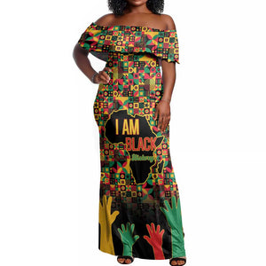 Black History Month Off Shoulder Maxi Dress I'm Black And I'm Proud