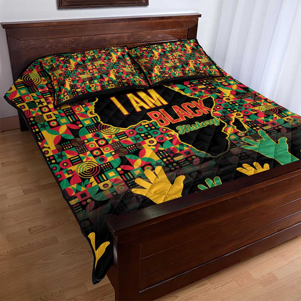 Black History Month Quilt Bed Set I'm Black And I'm Proud
