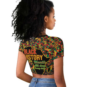 Black History Month Raglan Cropped T shirt I'm Black And I'm Proud