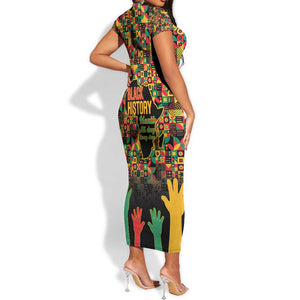 Black History Month Short Sleeve Bodycon Dress I'm Black And I'm Proud