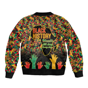 Black History Month Sleeve Zip Bomber Jacket I'm Black And I'm Proud