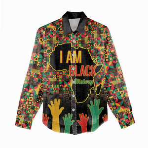 Black History Month Women Casual Shirt I'm Black And I'm Proud