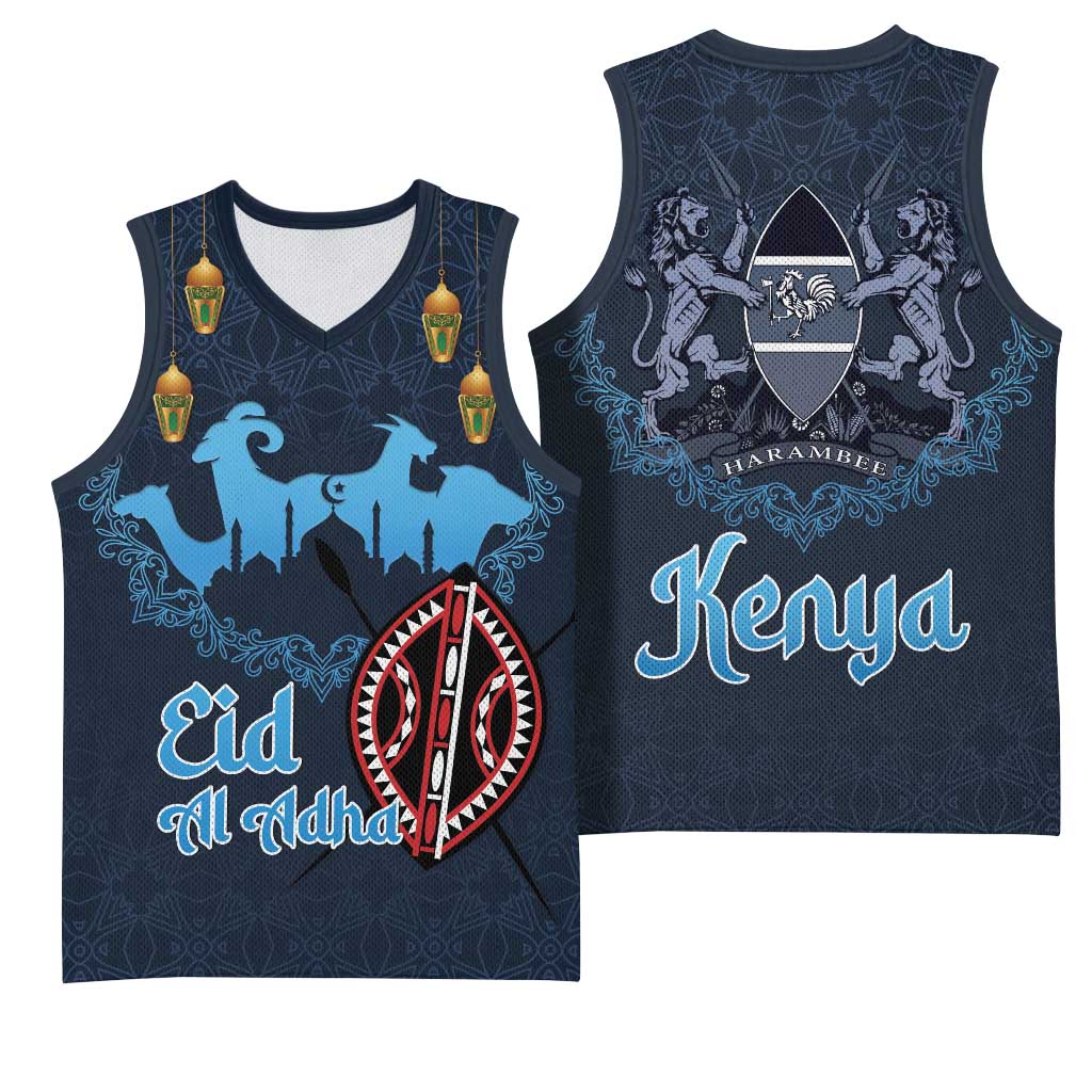 Happy Eid Al-Adha Basketball Jersey Kenya Mubarak LT15