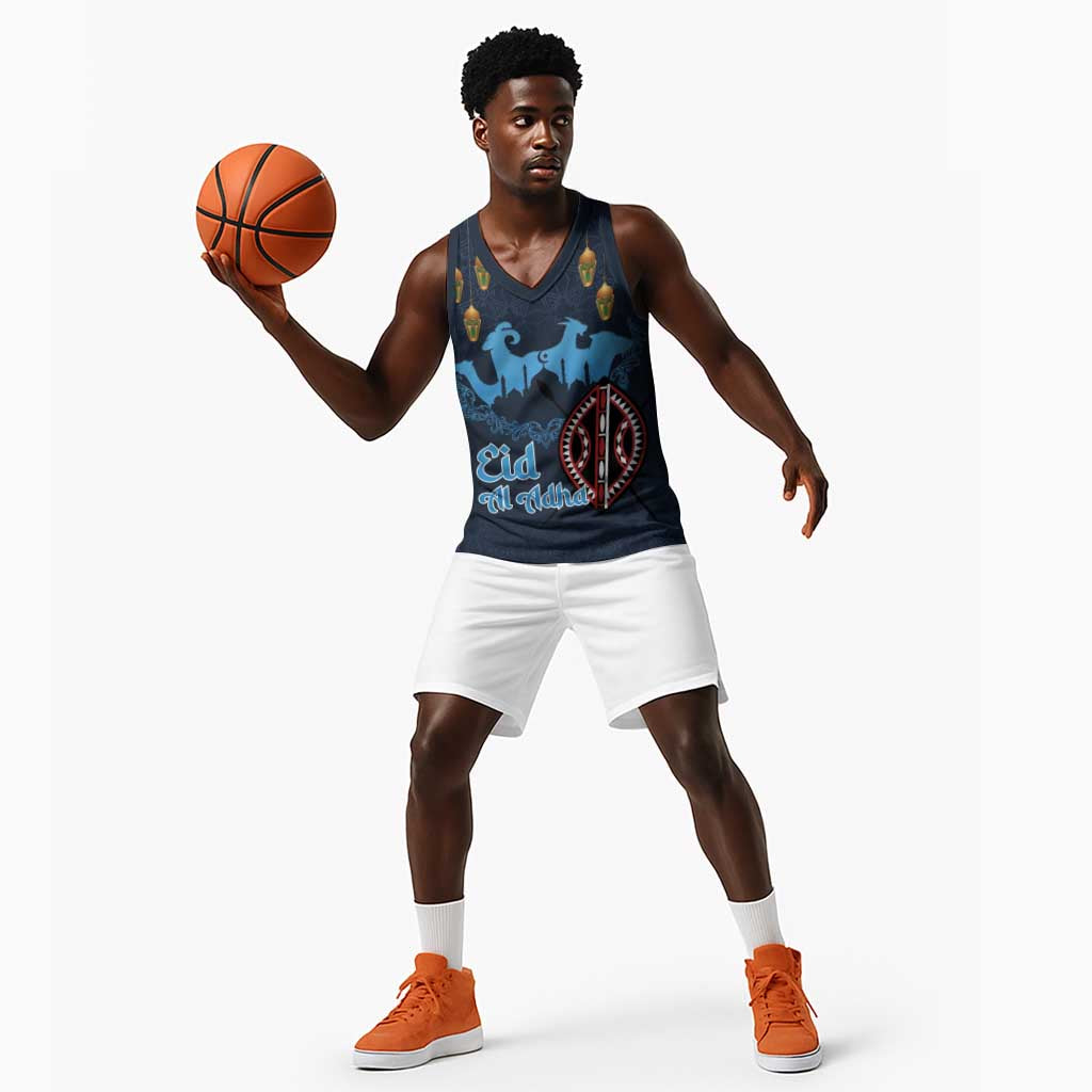 Happy Eid Al-Adha Basketball Jersey Kenya Mubarak LT15