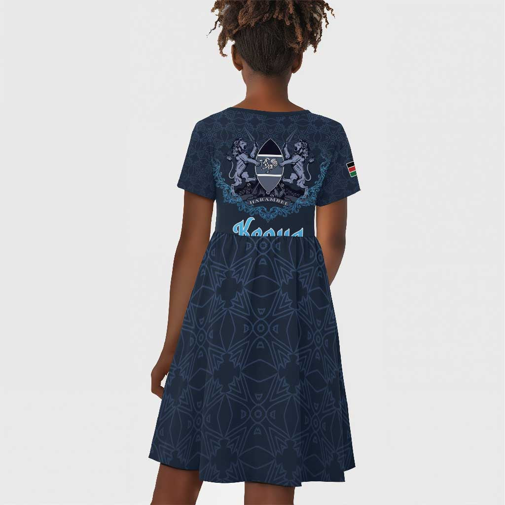 Happy Eid Al-Adha Kid Short Sleeve Dress Kenya Mubarak