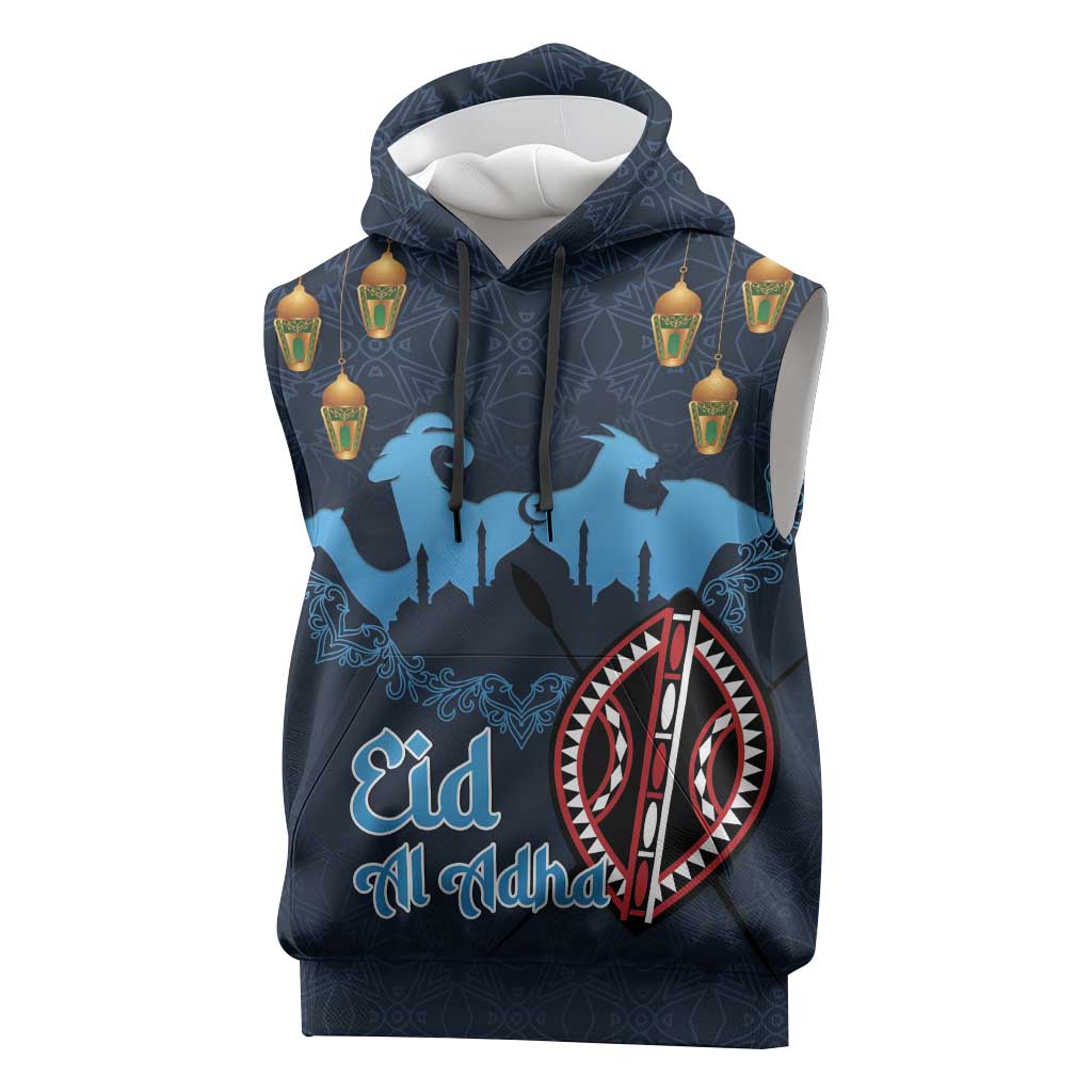 Happy Eid Al-Adha Sleeveless Hoodie Kenya Mubarak - African Pride