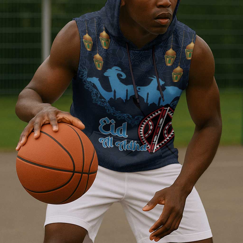 Happy Eid Al-Adha Sleeveless Hoodie Kenya Mubarak - African Pride