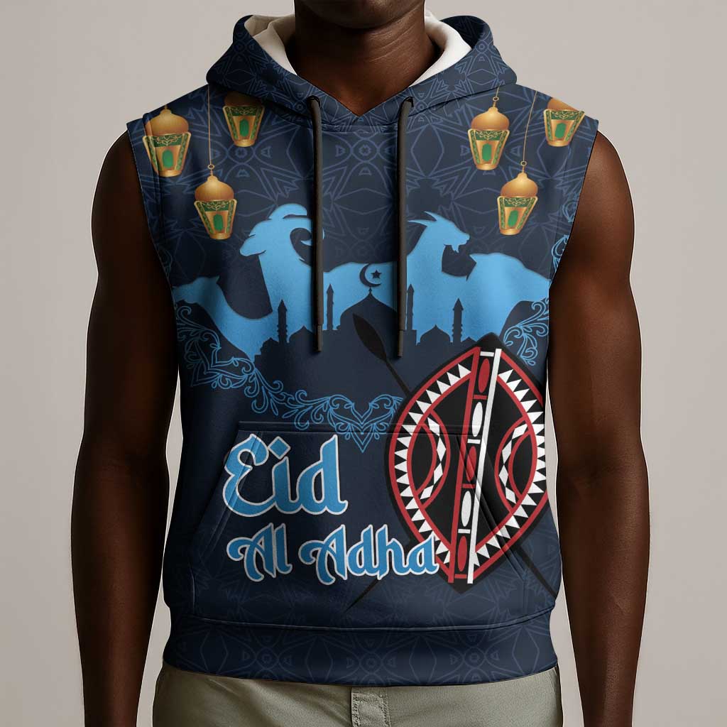 Happy Eid Al-Adha Sleeveless Hoodie Kenya Mubarak - African Pride