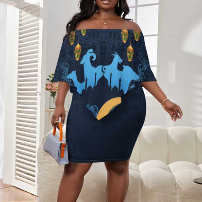 Happy Eid Al-Adha Off Shoulder Short Dress Algeria Mubarak