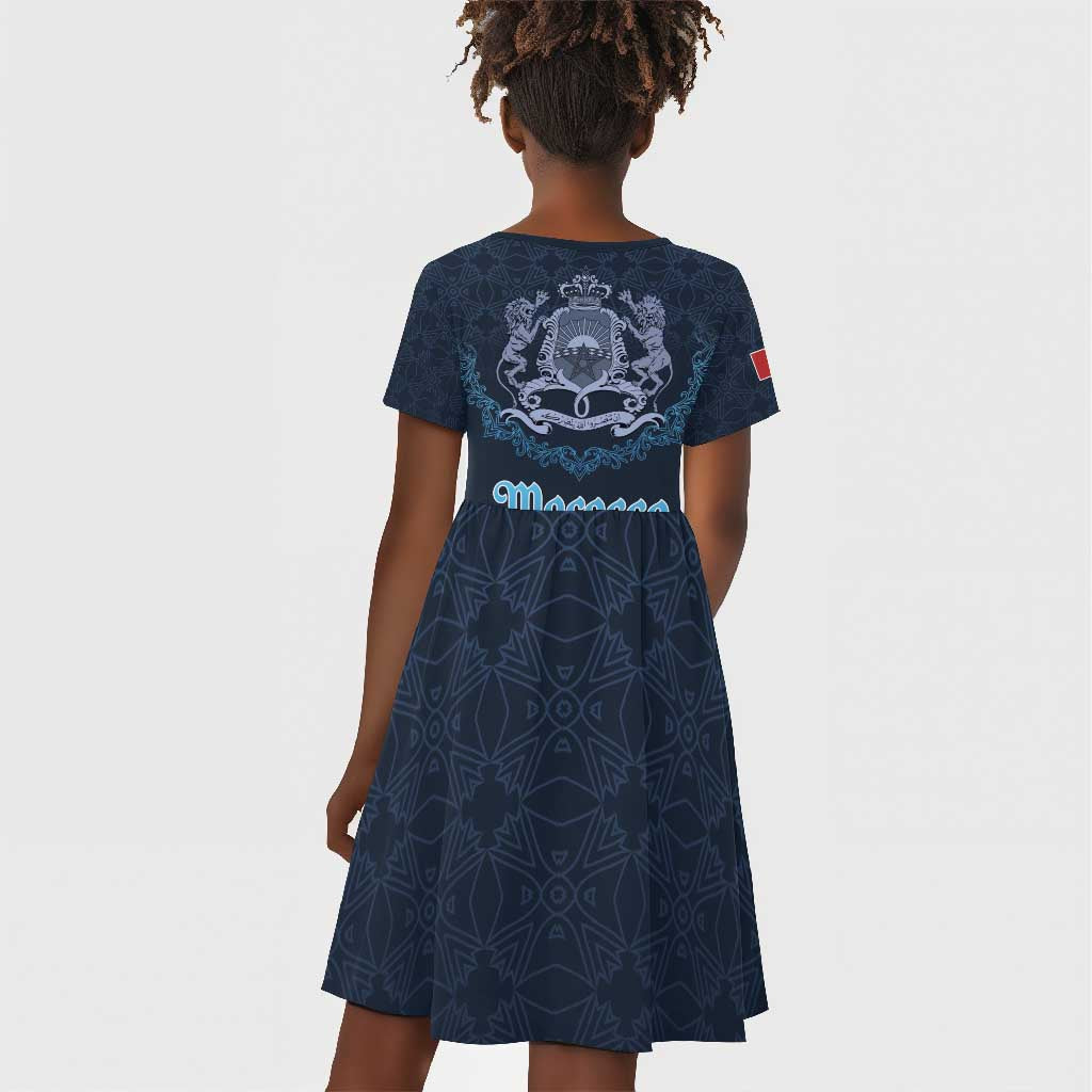 Happy Eid Al-Adha Kid Short Sleeve Dress Morocco Mubarak