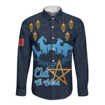 Happy Eid Al-Adha Long Sleeve Button Shirt Morocco Mubarak