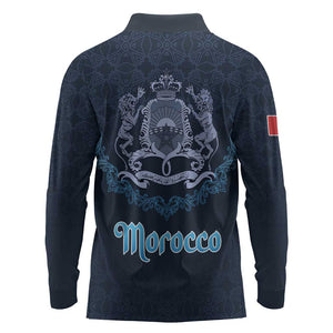 Happy Eid Al-Adha Long Sleeve Polo Shirt Morocco Mubarak