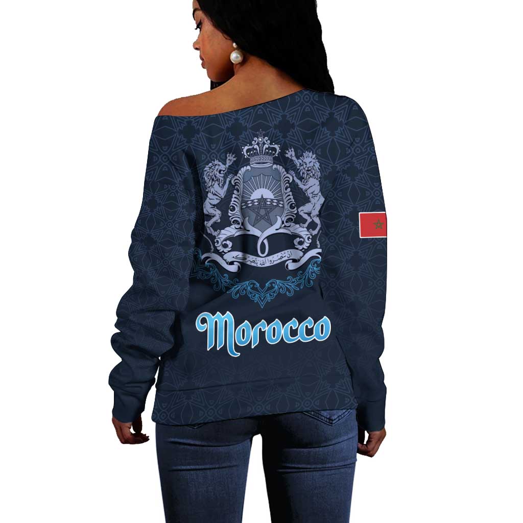 Happy Eid Al-Adha Off Shoulder Sweater Morocco Mubarak
