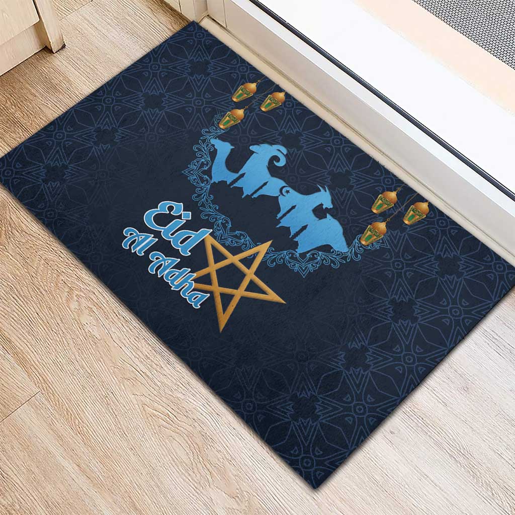 Happy Eid Al-Adha Rubber Doormat Morocco Mubarak
