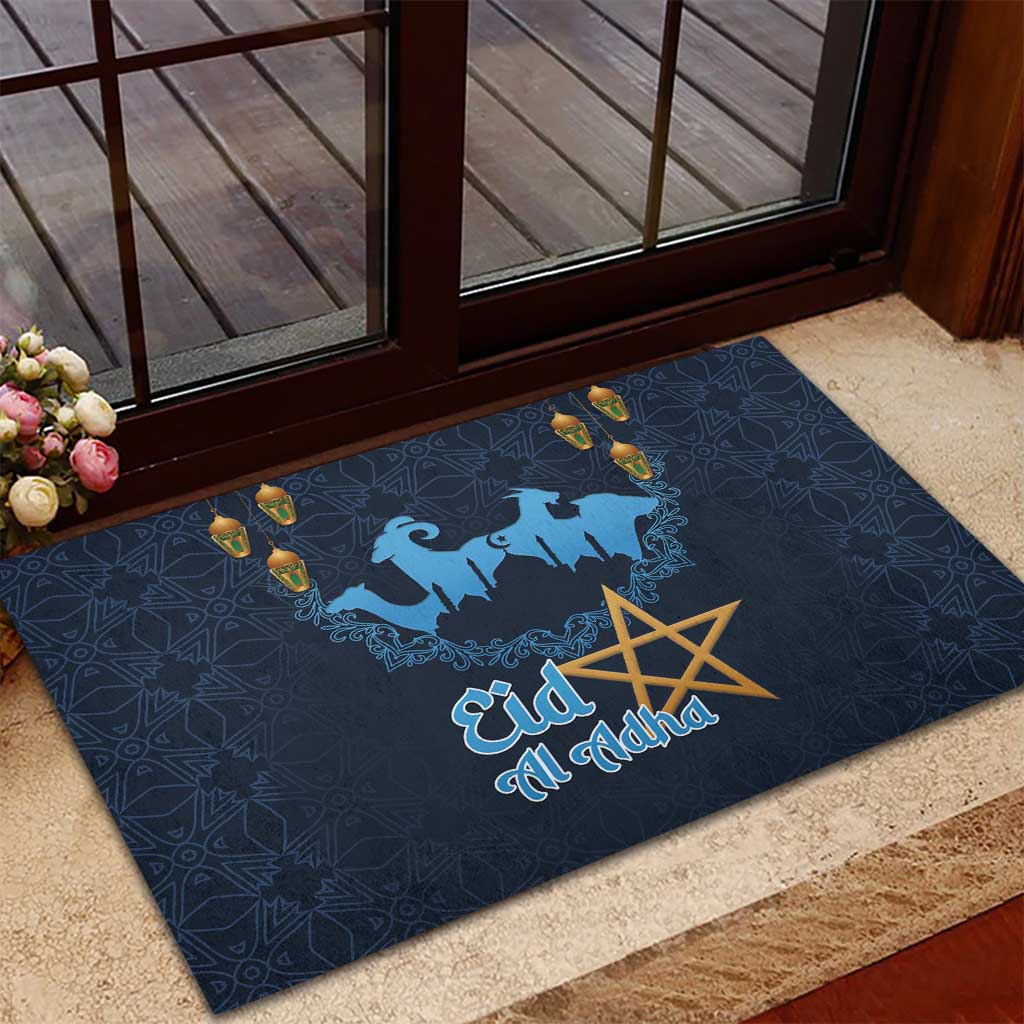 Happy Eid Al-Adha Rubber Doormat Morocco Mubarak