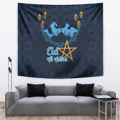 Happy Eid Al-Adha Tapestry Morocco Mubarak
