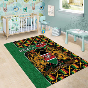 Kenya Area Rug - Kente Pattern, Coat Of Arms Design