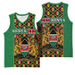 Kenya Basketball Jersey - Kente Pattern, Coat Of Arms Design LT15