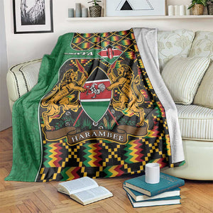 Kenya Blanket - Kente Pattern, Coat Of Arms Design