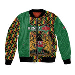 Kenya Bomber Jacket - Kente Pattern, Coat Of Arms Design