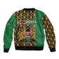 Kenya Bomber Jacket - Kente Pattern, Coat Of Arms Design