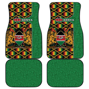 Kenya Car Mats - Kente Pattern, Coat Of Arms Design