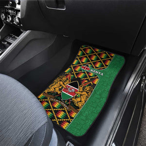 Kenya Car Mats - Kente Pattern, Coat Of Arms Design