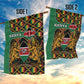 Kenya Garden Flag - Kente Pattern, Coat Of Arms Design