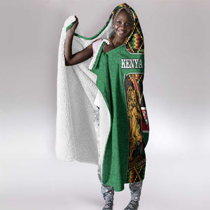 Kenya Hooded Blanket - Kente Pattern, Coat Of Arms Design