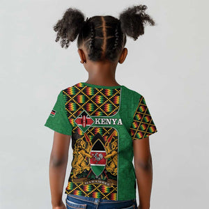 Kenya Kid T shirt - Kente Pattern, Coat Of Arms Design